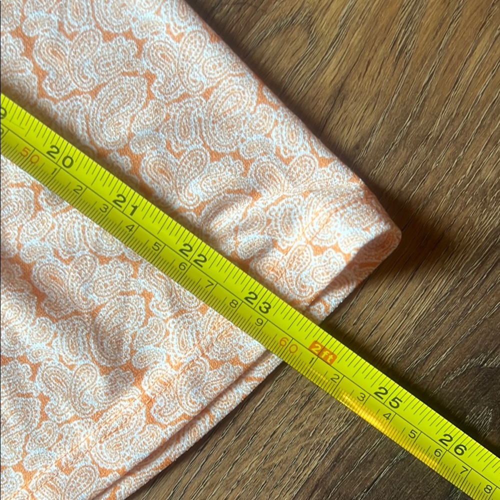 Michael Kors XL - Orange Peach Paisley Blouse - Relaxed Boxy Fit - Picture 13 of 14